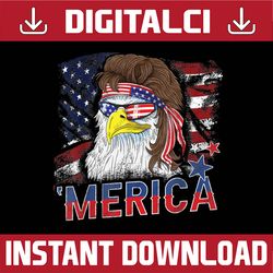 merica bald eagle mullet 4th of july american flag patriotic png, 4th of july ealge png, liberty bird, usa eagle, digita