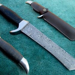 Damascus Tanto Knife , 12" Superior Hand Forged Damascus Survival Tanto Knife