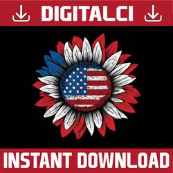 patriotic sunflower - american flag 4th of july png, american flag sunflower png, usa sunflower png, independence day, d