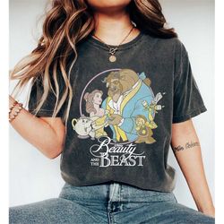 vintage disney beauty and the beast comfort color tshirt, disneyland vacation shirts, belle disney princess tee, his bea