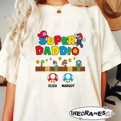 nintendo super mario group portrait vintage graphic t-shirt, classic mario vintage shirt, magic kingdom, disneyland wdw