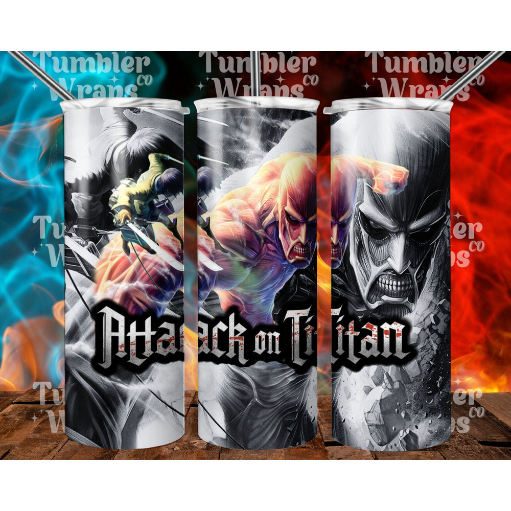 AOT Anime Poster 20oz Skinny Tumbler Wrap Design Sublimation, Titan Anime Poster 20oz Template Straight Tumbler Wrap, Tumbler Wraps PNG-1.jpg