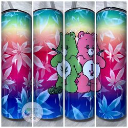 stoner carebears tumbler, stoner carebears skinny tumbler