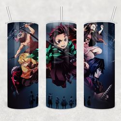 demon slayer tumbler,demon slayer skinny tumbler,demon slayer 20oz skinny tumbler,infernal demon slayer demons tumbler