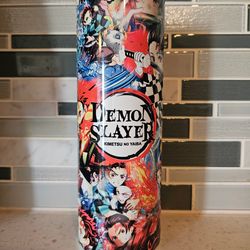 demon slayer tumbler,demon slayer skinny tumbler,demon slayer 20oz skinny tumbler,puppeteer demon slayer demon tumbler