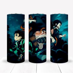 demon slayer tumbler,demon slayer skinny tumbler,demon slayer 20oz skinny tumbler,tanjiro demon slayer kamado tumbler