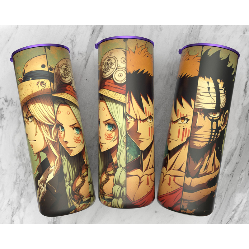 Straight 20 oz skinny tumbler anime sublimation design  manga panel design  manga collage wallpaper 300 dpi ready print  Anime wrap-6.jpg