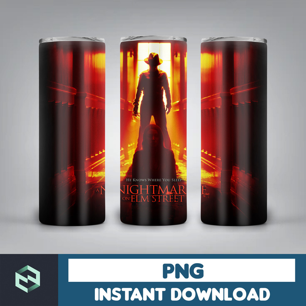 Horror Movie 20 Oz Skinny Tumbler Png, Halloween Tumbler PNG, Horror Tumbler Wrap, Tumbler StraightTapered Wrap Png (37).jpg