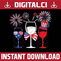 womens 4th of july red white blue wine glasses fireworks usa png, usa wine glasses png, usa fireworks png, digital downl