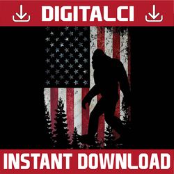 bigfoot 4th of july patriotic vintage american flag usa png, bigfoot 4th of july png, bigfoot american usa, independence