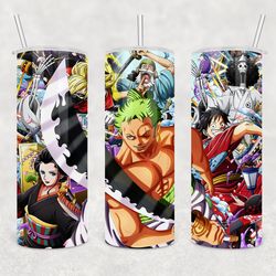 anime wrap one piece skinny tumbler, straight and warped seamless 20oz skinny tumbler, sublimation 30oz skinny tumbler