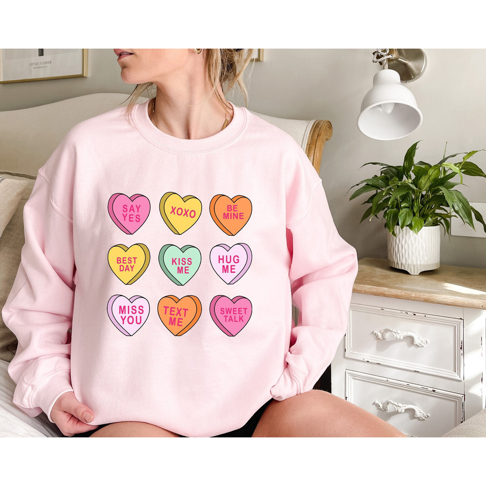 Be Mine Sweatshirt, Conversation Hearts Shirt, XOXO Sweatshirt, Valentines Day Shirt, Couple Shirt, Gift For Her, Gift For Valentine - 1.jpg