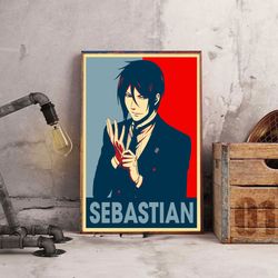 anime poster, black butler poster, wall art, wall decor, prints, home decor, the demon's butler wall decor