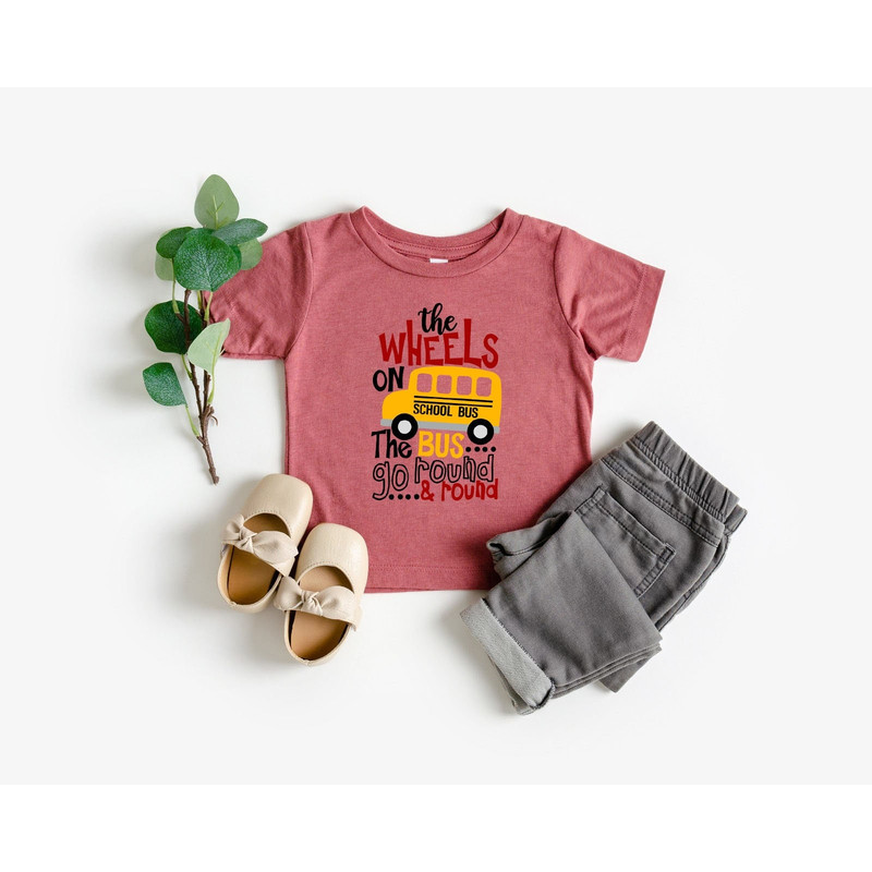The WHEELS On The BUS shirt, go back to school shirt,School bus shirt, school bus shirt, Cute kids shirt,School tee,First day of school tee - 1.jpg