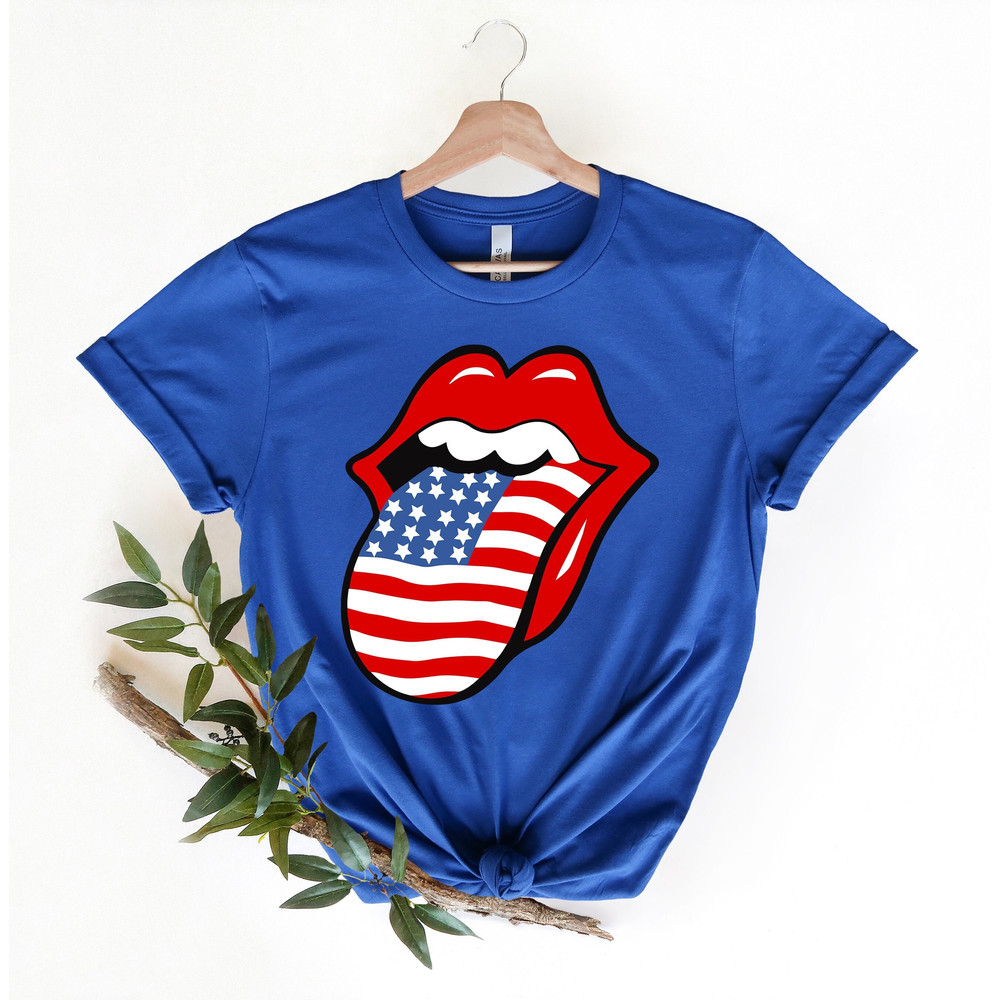 USA Rolling Tongue Shirt, Red White and Blue Tongue T-Shirt, 4th Of July Shirt, Tongue Shirt, Independence Day Shirt, Patriotic Family Shirt - 1.jpg