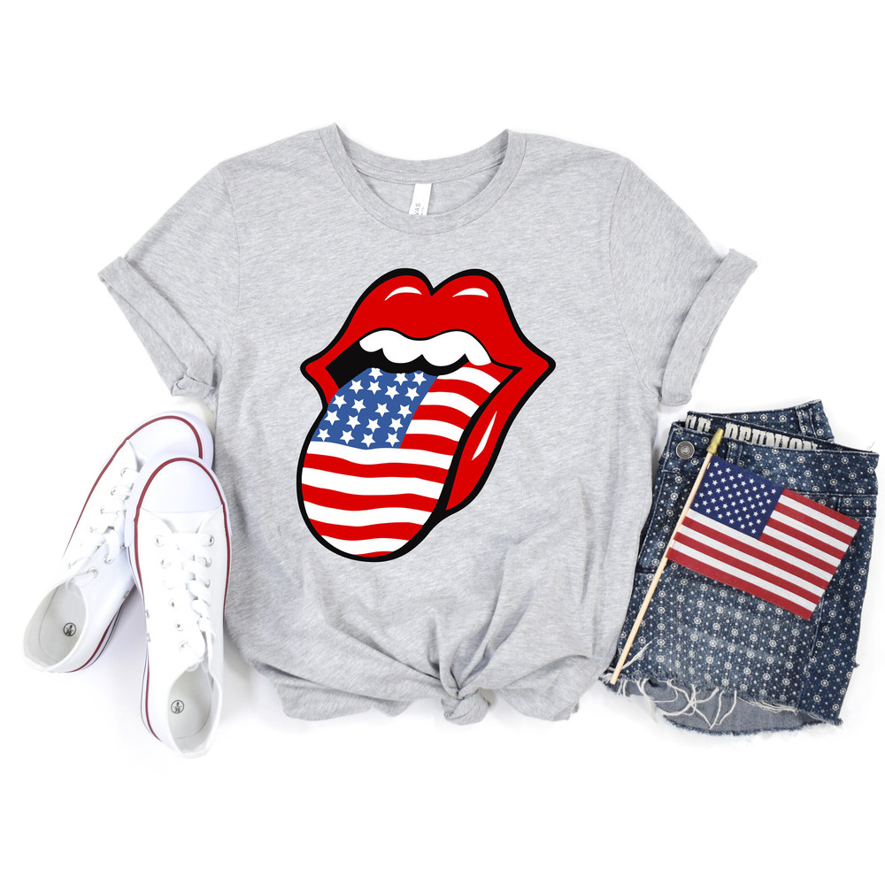 USA Rolling Tongue Shirt, Red White and Blue Tongue T-Shirt, 4th Of July Shirt, Tongue Shirt, Independence Day Shirt, Patriotic Family Shirt - 3.jpg