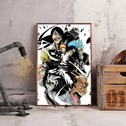 anime poster, bleach poster, wall art, wall decor, prints, home decor, hollow hunting squad prints