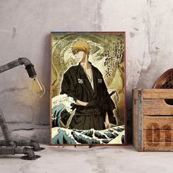 anime poster, bleach poster, wall art, wall decor, prints, home decor, ichigo's hollow mask wall art