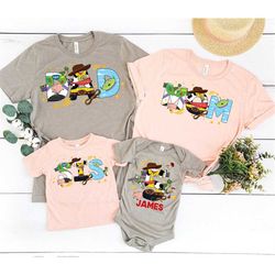 personalized disney family toy story shirt, disney pixar toy story characters birthday party outfits, toy story dad shir
