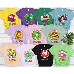 personalized super mario shirt, super mario birthday shirt, super mario family shirt, matching family shirt, super mario
