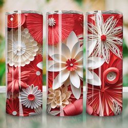 3d colorful flowers 20 oz tumbler sublimation design, floral 20 oz tumbler design for sublimation, 3d beautiful tumbler