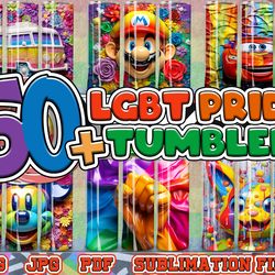3d 20 oz lgbt tumbler design bundle, colorful 20 oz tumbler design template for sublimation, pride month templates png,