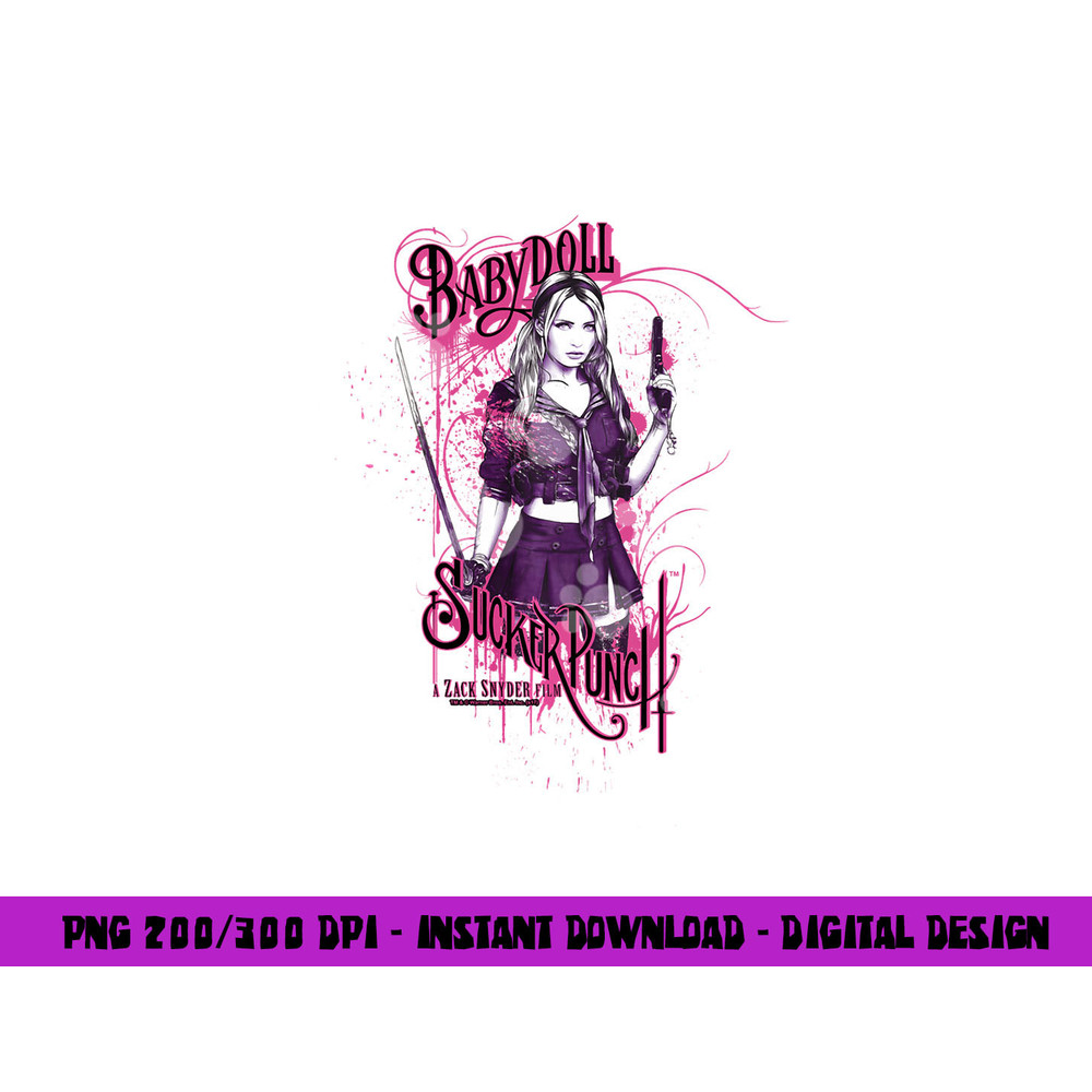 Sucker Punch Babydoll Longsleeve T Shirt Long Sleeve  png, sublimation .jpg