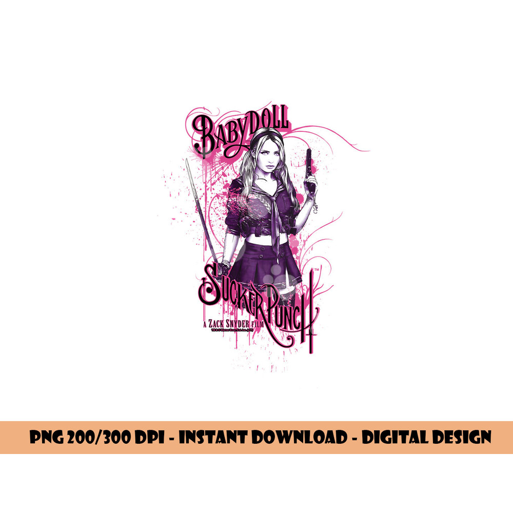 Sucker Punch Babydoll Longsleeve T Shirt Long Sleeve  png, sublimation .jpg