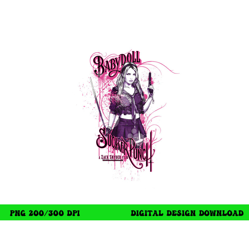 Sucker Punch Babydoll Longsleeve T Shirt Long Sleeve  png, sublimation .jpg
