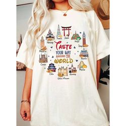 disney epcot world showcase countries food taste your way around the world shirt, epcot food and wine festival 2023, din