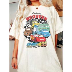 retro lightning mcqueen shirt, disney cars shirts, cars theme birthday shirt, disney pixar shirt, kids disney shirt, dis