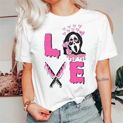 Love Ghostface Sweatshirt, Loves Scary Movies Shirt, Scream Ghostface Shirt, Halloween Shirt, Valentine Funny Ghostface