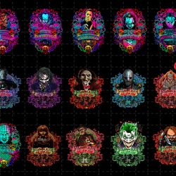 horror characters png clipart bundle, horror png bundle, halloween png, horror movies clipart, bundle for commercial use
