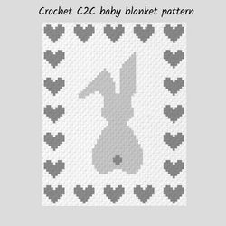 Crochet C2C Rabbit baby blanket pattern PDF Download