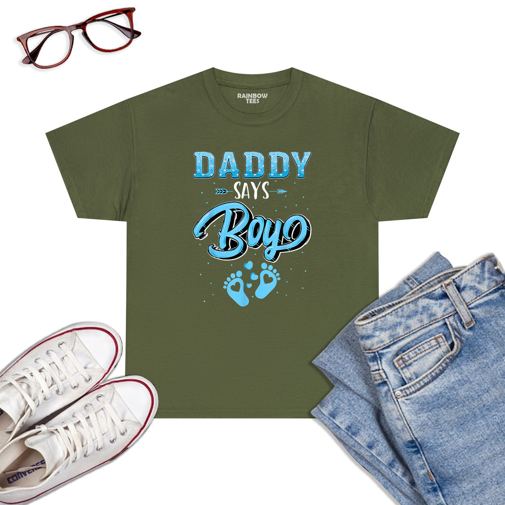 Gender-Reveal-Daddy-Says-Boy-Baby-Matching-Family-Set-T-Shirt-Military-Green.jpg