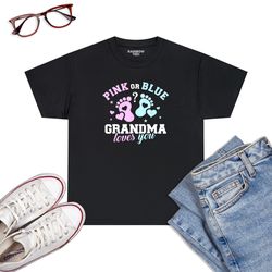 gender reveal grandma t-shirt