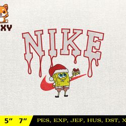nike christmas embroidery design, christmas sponge bob embroidery design, nike embroidery design, instant download