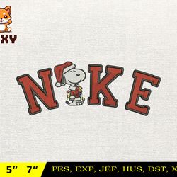 nike christmas embroidery design, christmas snoopy dog embroidery design, nike embroidery design, instant download