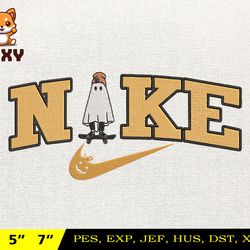 nike halloween embroidery design, halloween spooky ghost embroidery design, nike embroidery design, instant download