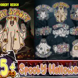 15 spooky halloween embroidery bundle, halloween embroidery bundle design, halloween design, instant download