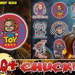 10 chucky halloween embroidery bundle, halloween embroidery bundle design, halloween design, instant download