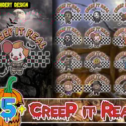 10 creep it real halloween embroidery bundle, halloween embroidery bundle design, halloween design, instant download