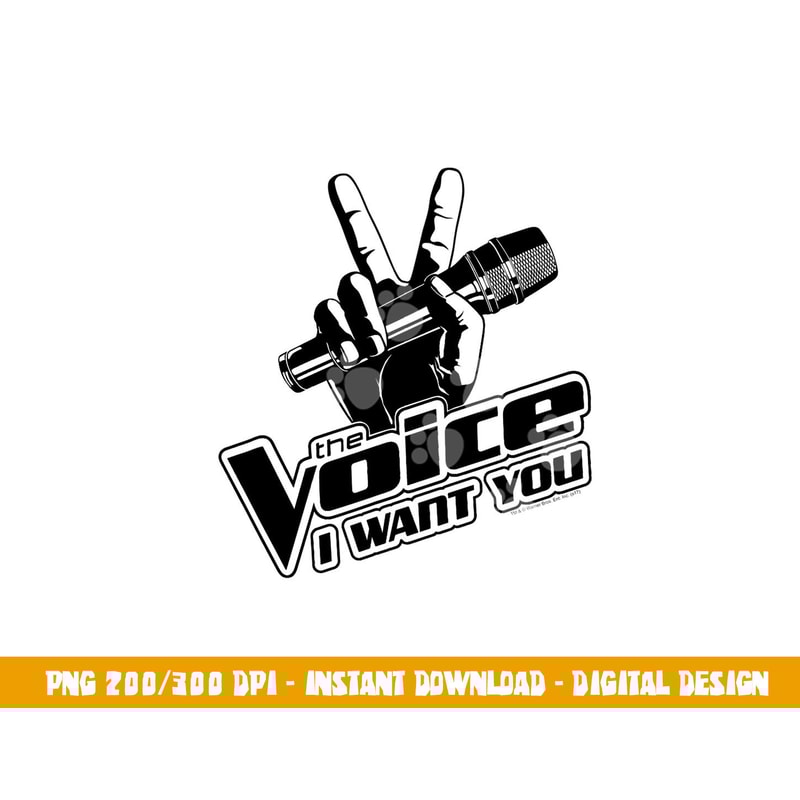 The Voice One Color Logo png, sublimation .jpg