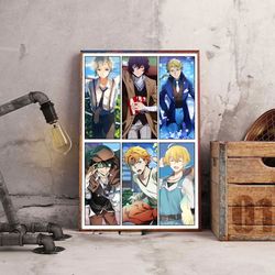 anime poster, bungo stray dogs poster, wall art, wall decor, prints, home decor, the battle of supernatural minds wall