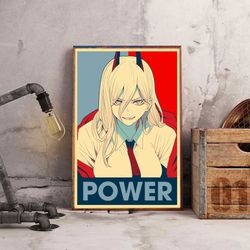 anime poster, chainsaw man poster, wall art, wall decor, prints, home decor, demon slayer poster