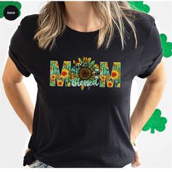 sunflower mom tshirt, mothers day gift, retro mothers day shirt, gift for mommy, mother v neck shirt, leopard print bles
