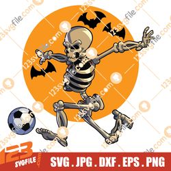Soccer Skeleton SVG, Halloween Svg, Funny Skeleton svg, Moon Night svg, Trick Or Treat Svg, Halloween Shirt, Spooky Svg