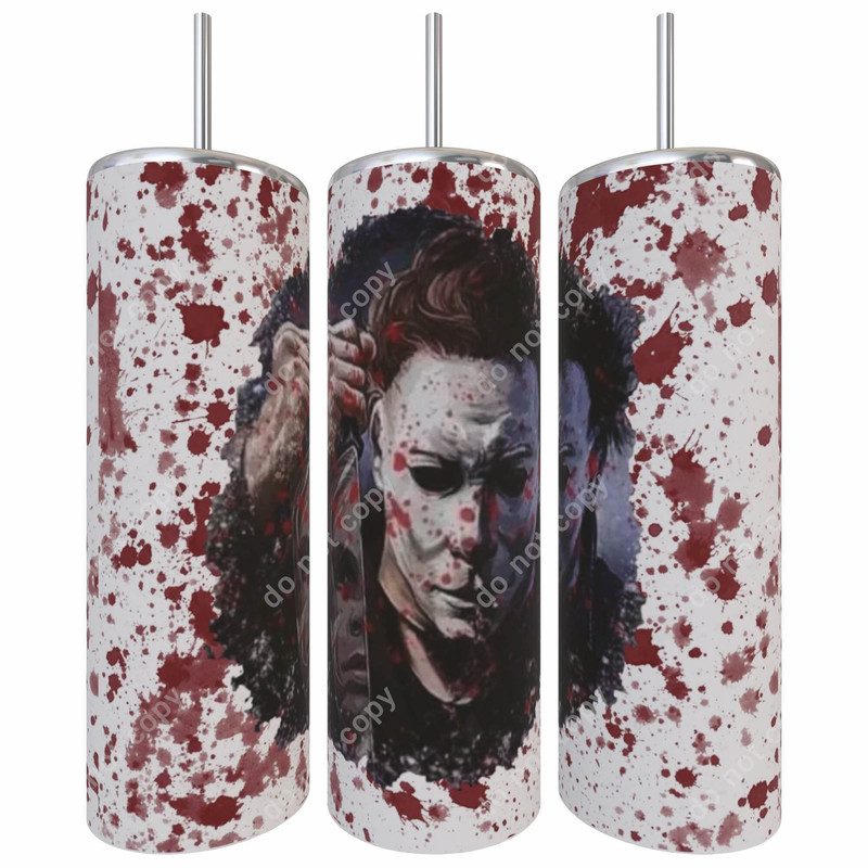 Horror Movie Tumbler, Horror Movie Skinny Tumbler, Horror Movie 20oz Skinny Tumbler, Chills And Thrills Tumbler.png