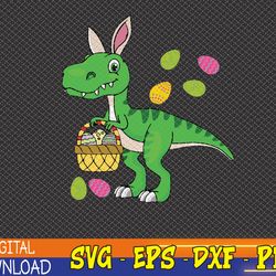 easter dinosaur svg, boys kids bunny easter basket stuffers svg, eps, png, dxf, digital download