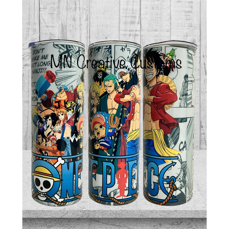 Anime One Piece Inspired Tumbler, Sublimation Tumbler, stainless steel tumbler, 20 ounce Tumbler.jpg